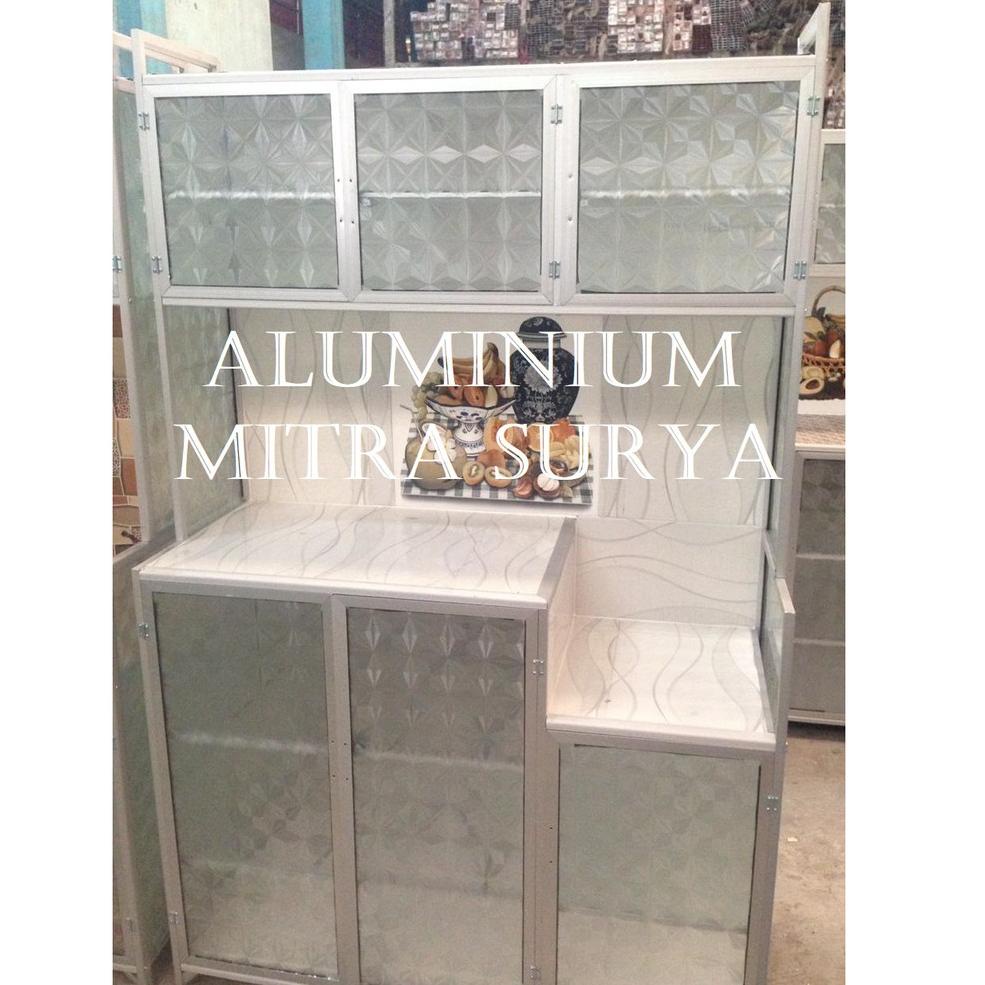 READY Rak Piring Aluminium Kaca Keramik 3 tu MC (CA) Almunium Magicom Mejikom Lemari Piring Keramik 