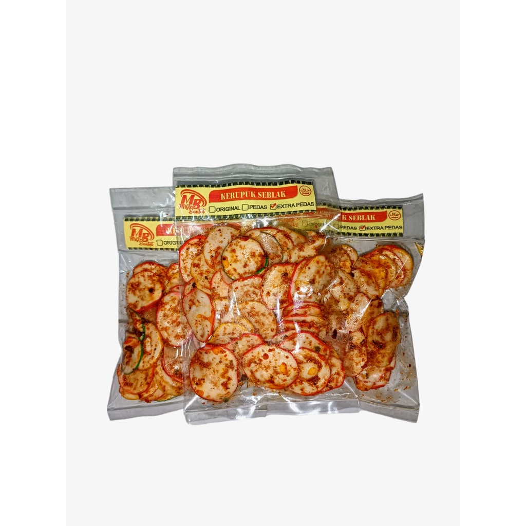 

KERUPUK SEBLAK PEDAS DAUN JERUK 50GR | Mister Bantet Snackpro