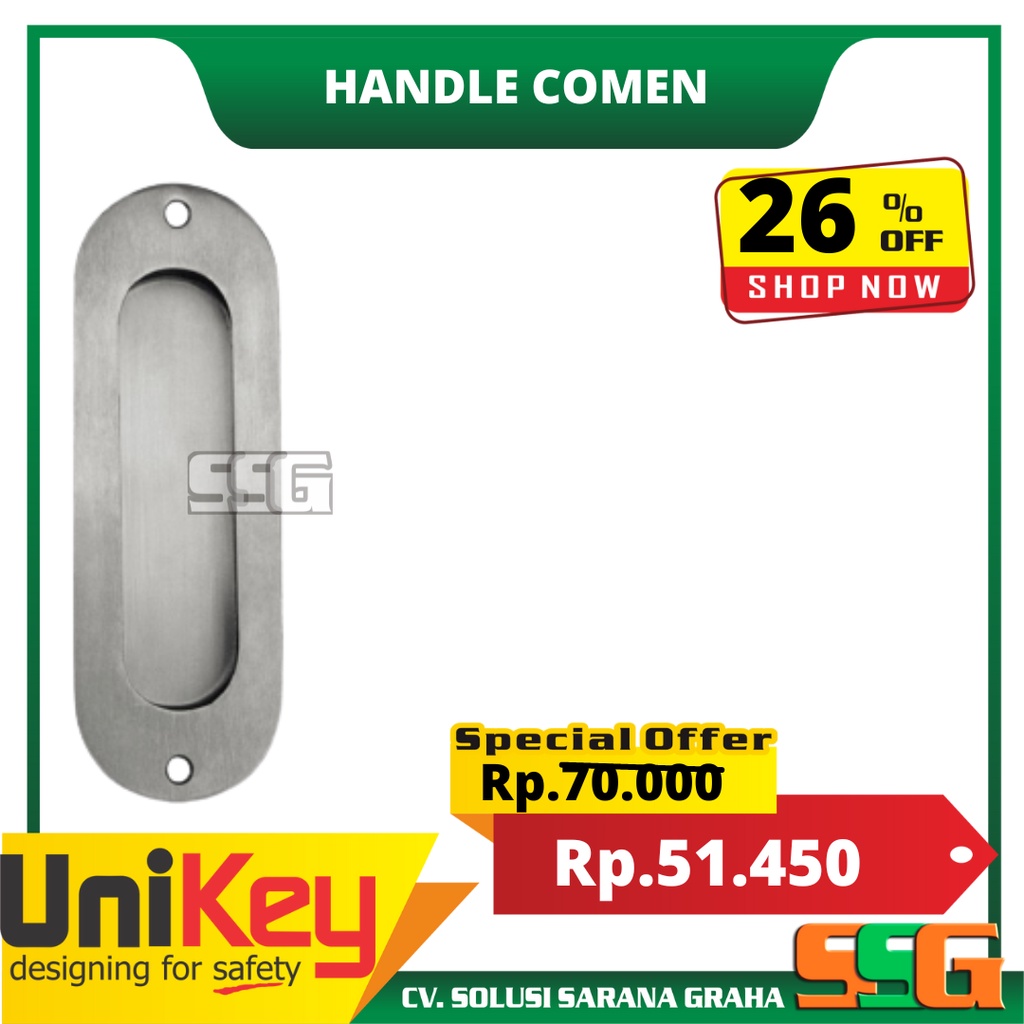 Handle Pintu UNIKEY UK 812 OVAL SS Pull Plate Pintu Sliding