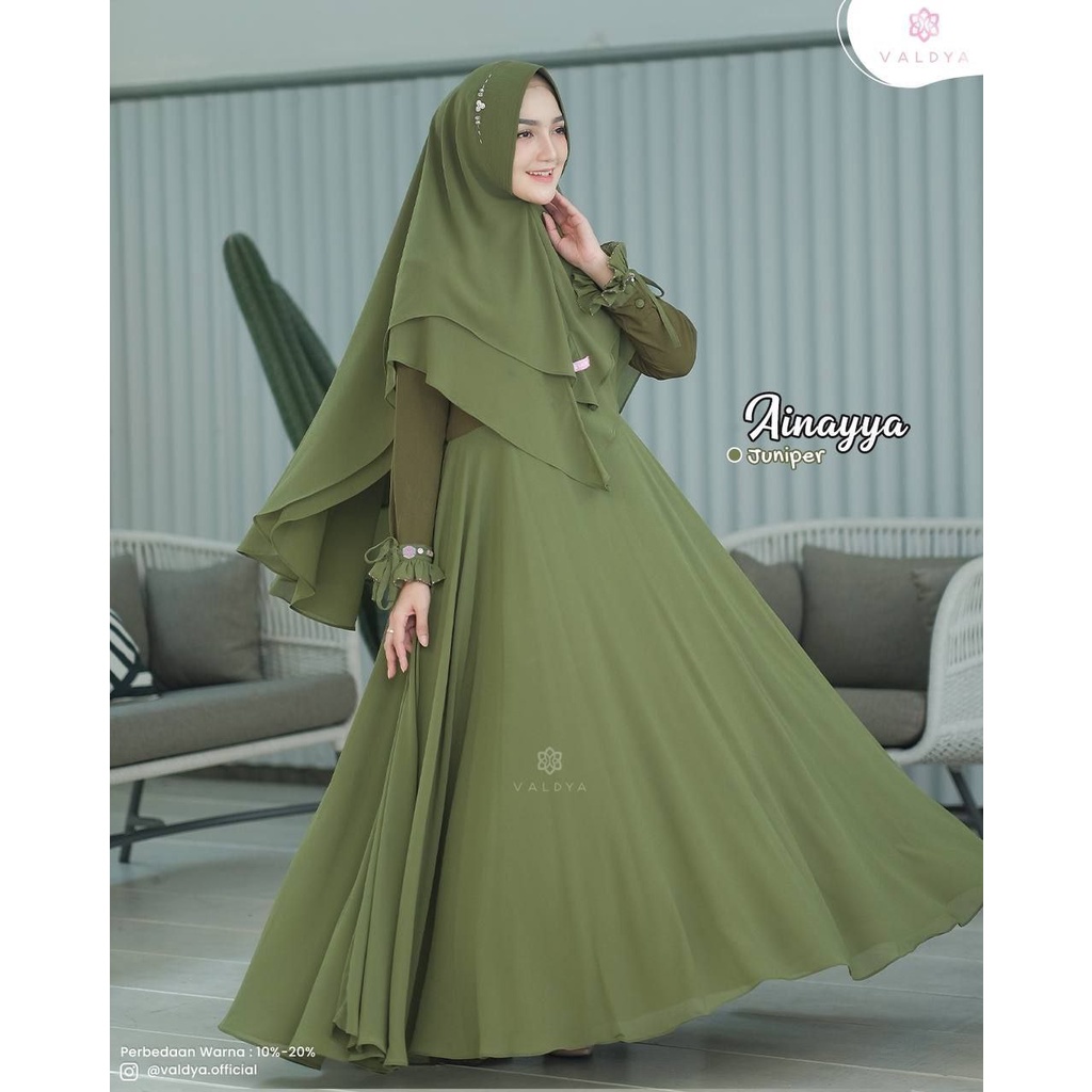 Baju Gamis Wanita Ainayya Juniper By Valdya Bahan Reggiany Mostcrepe