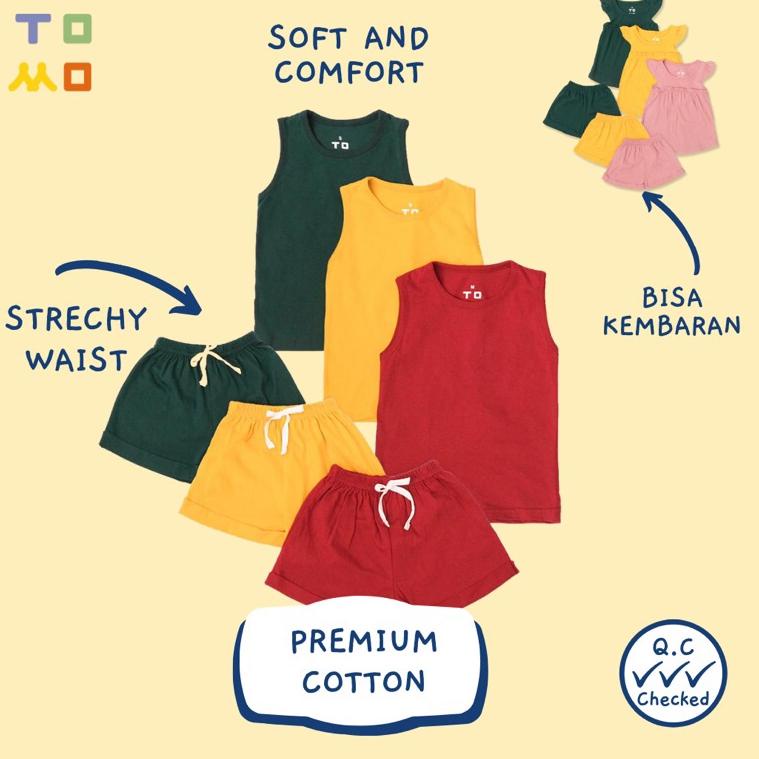 BEST SELLER TOMO WEAR - Genki Playset - Setelan Anak Polos