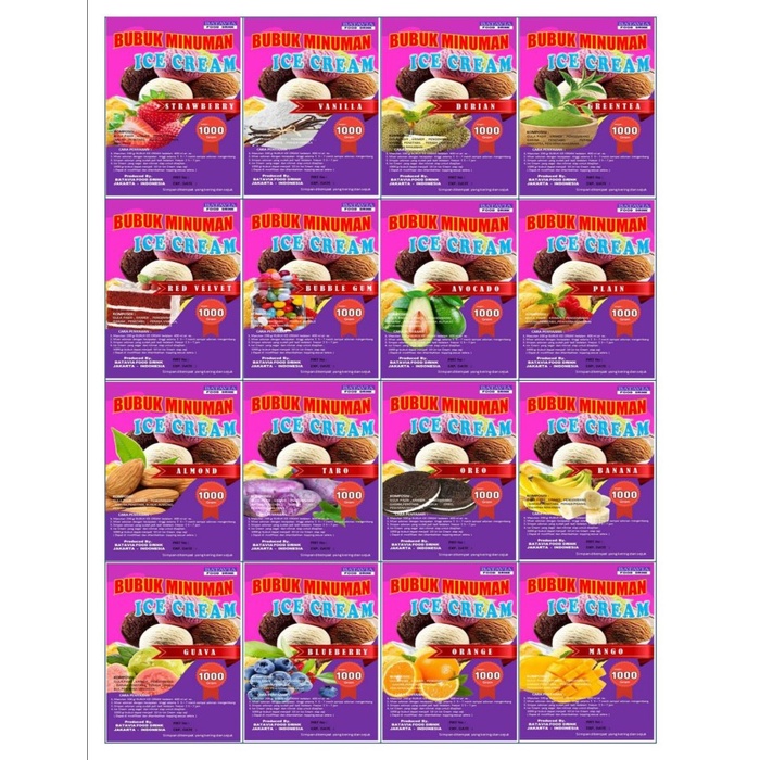 

Bubuk Hard & Soft Ice Cream Batavia Berbagai Macam Rasa