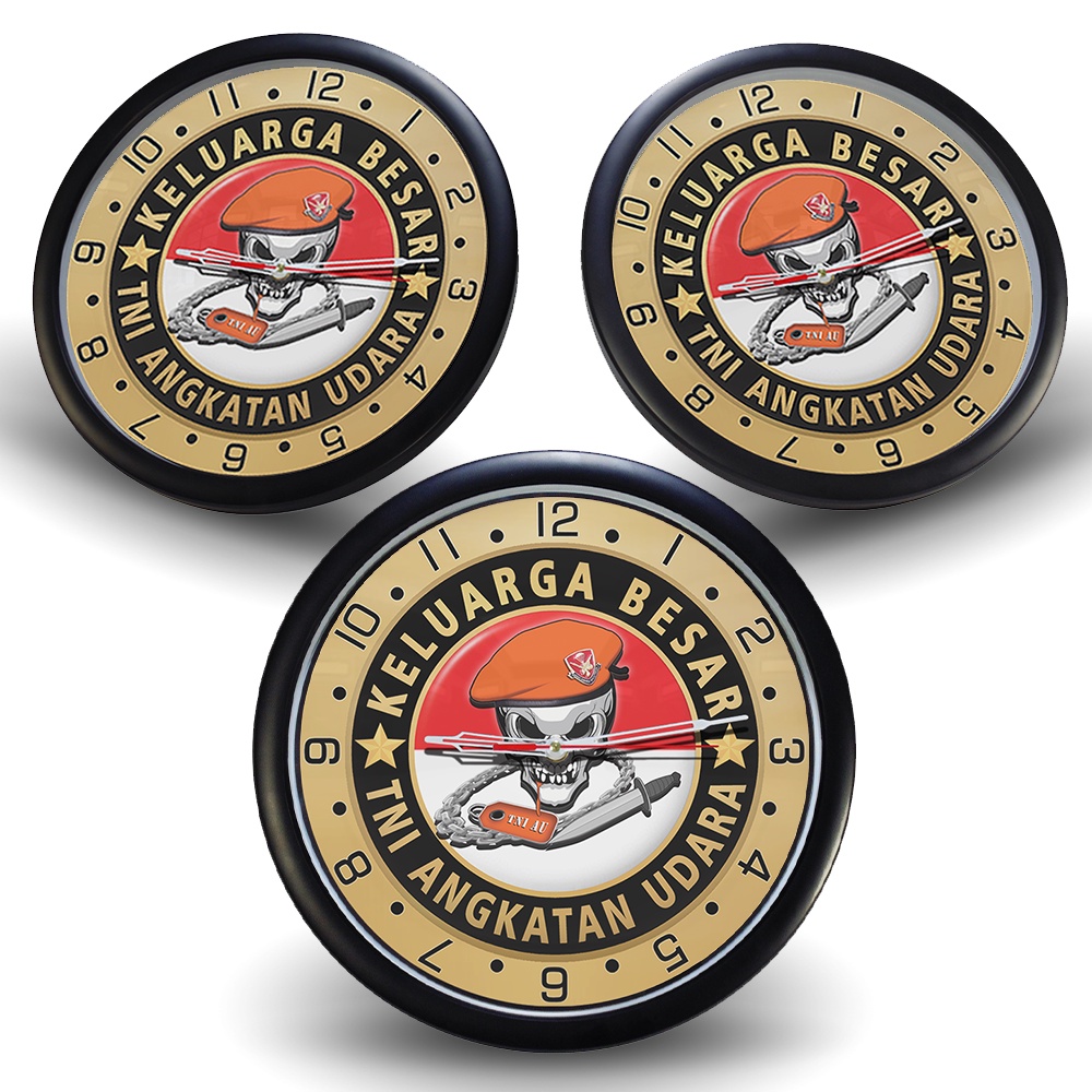 (Masuk) Jam Dinding KELUARGA BESAR TNI-AU {Istimewa} Light Gold