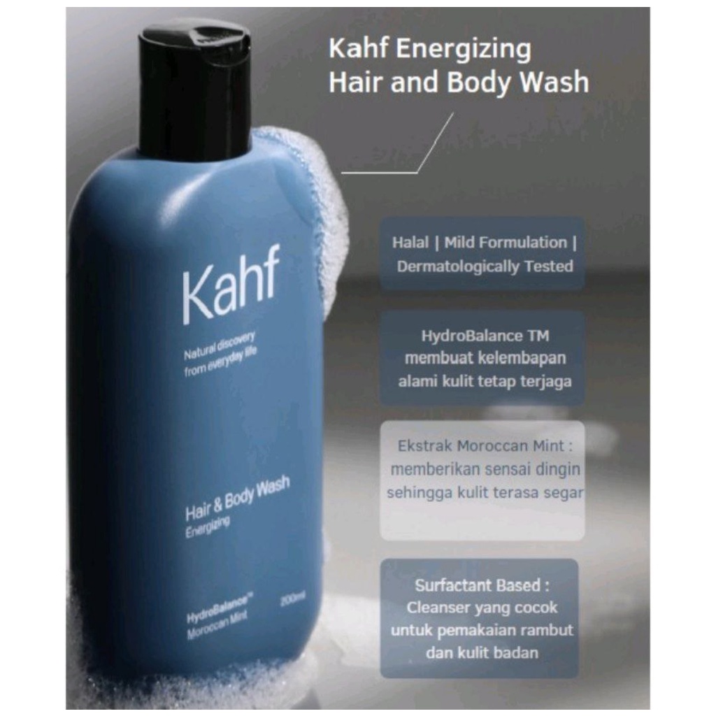 KAHF BODY WASH 200ML BRIGHT &amp; COOL / KAHF SABUN MANDI PRIA /SABUN CAIR