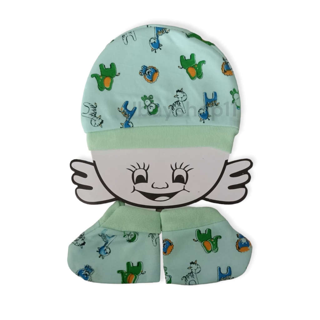 1 Set Topi Bayi Kaos Kaki Bayi Newborn Murah