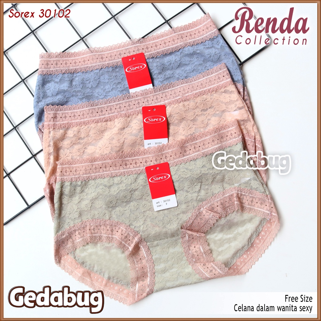 CD Sorex 30102 | Celana Dalam Wanita Renda Bunga Cantik | Cutting Maxi | Gedabug