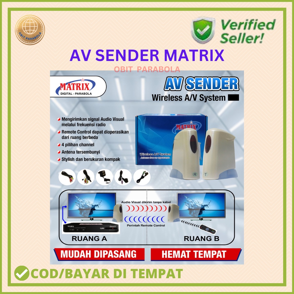 AV SENDER MATRIX WIRELESS REMOTE EXTENDER SINYAL AUDIO VIDEO NIRKABEL