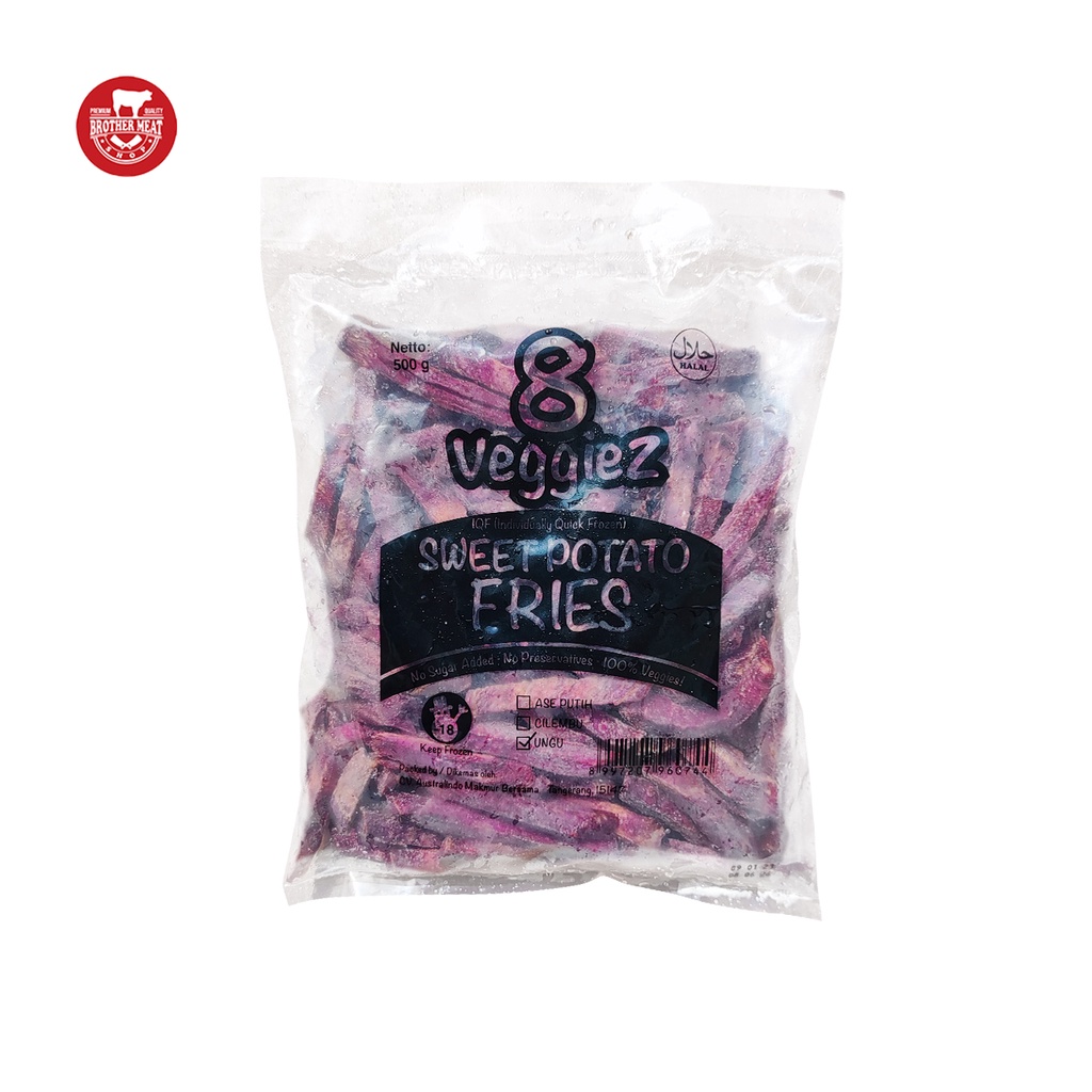 8 Veggiez Purple Sweet Potato Fries 500gr, Beku