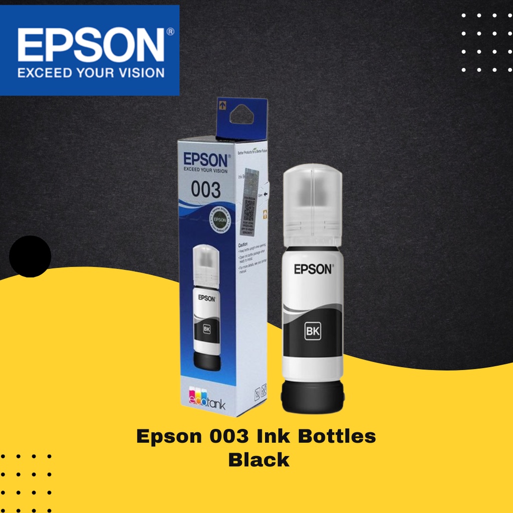 Jual Tinta Printer Epson 003 Black Ink Original Epson 003 Hitam