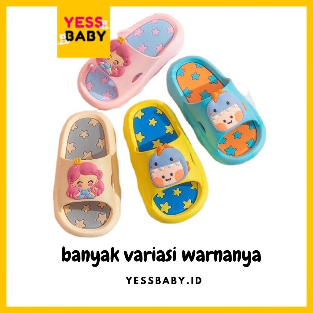 [COD] YESSBABY TWINKLE STARS Sandal Slop Anak Laki-laki Perempuan Cewek Motif Karakte Lucu Termurah Sepatu Import Fashion Terbaru Kekinian