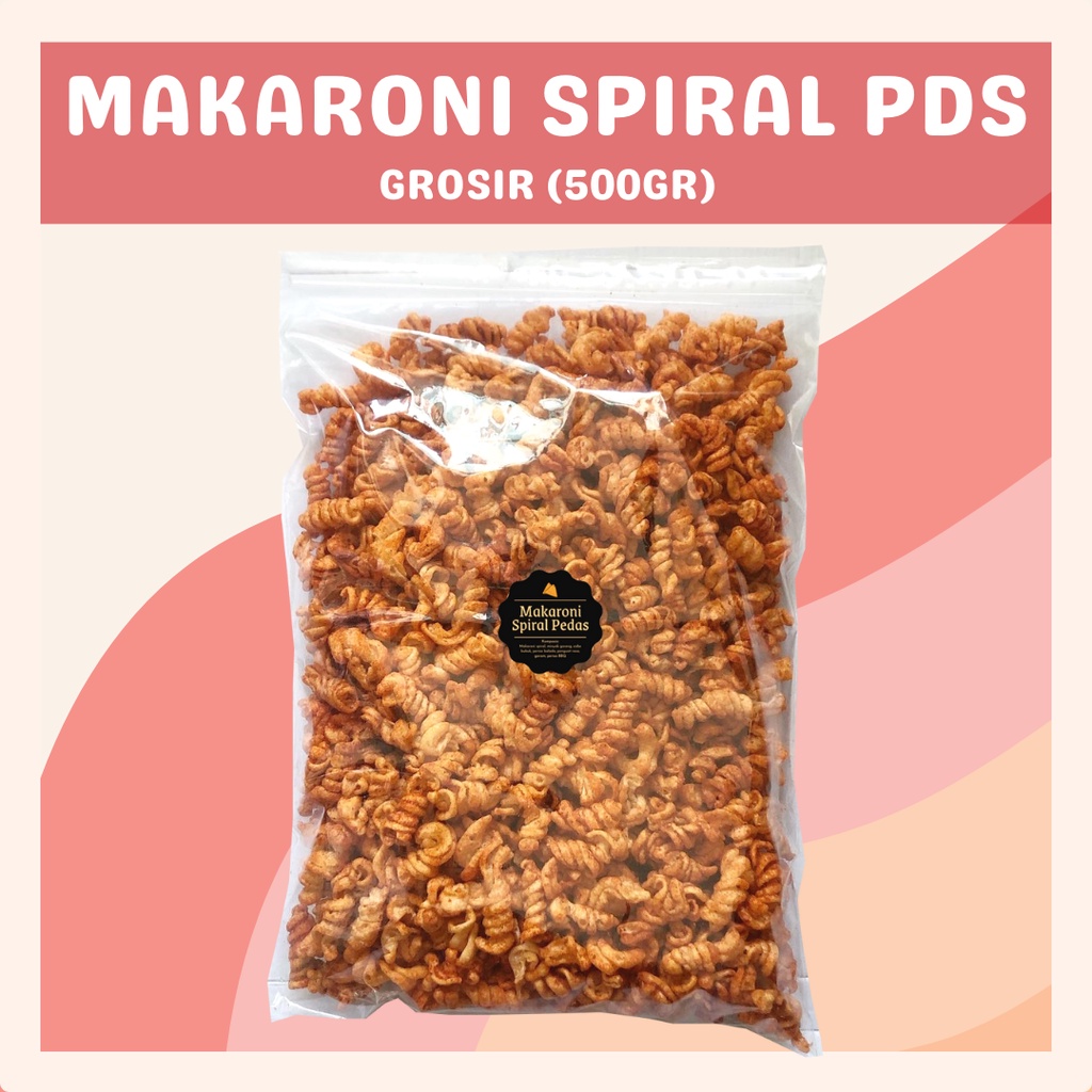 [DELISH SNACKS] Makaroni Spiral Pedas (Grosir) 500gr / Snack Cemilan Camilan Kilo Kiloan Grosiran / Makroni Pedes Gurih