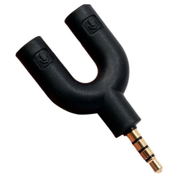 PP Jack Splitter Dual Mic / Headset / Mic / Rekaman / Vlog / Taffstudio / Karaoke