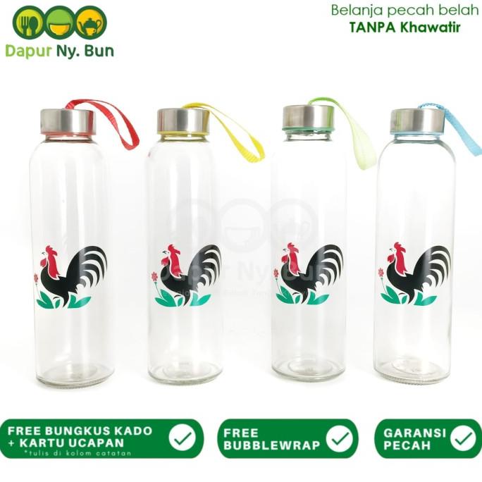 

1 Pc Botol Minum Kaca AYAM JAGO / Ukuran 500ml / Round Bottle / Besar