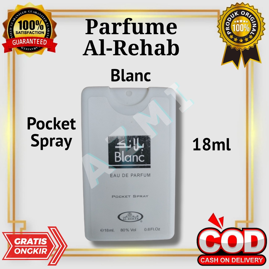 Parfum Al Rehab Blanc Pocket Spray 18 ml Non Alkohol Original Jeddah