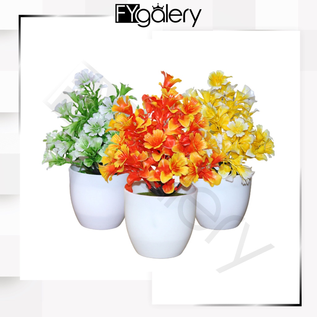 FYGALERY PT42 Pot Tanaman Hias Bunga Hias Plastik Ornamen Pot Bongsai Artificial Flower Decoration