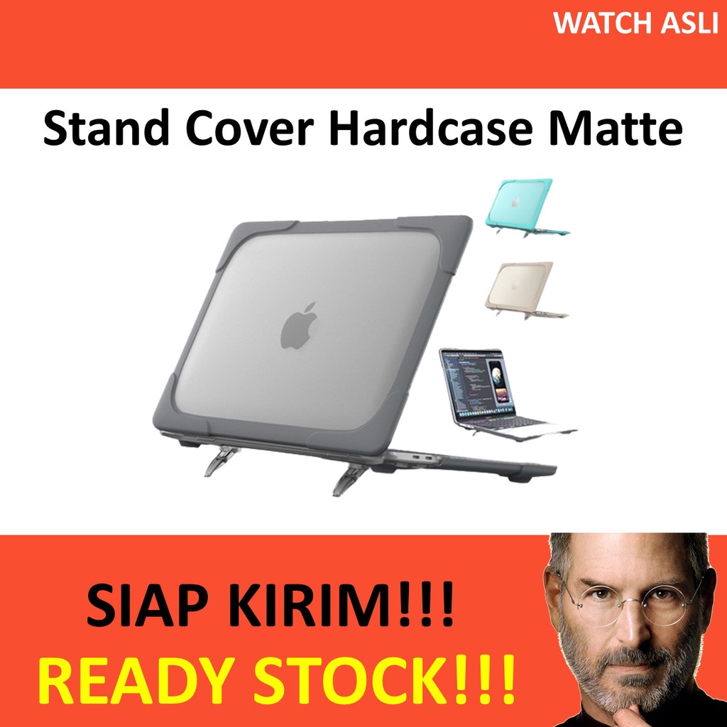 Stand Cover Case MacBook Air Pro 13 14 16 Inch Casing Hardcase Matte