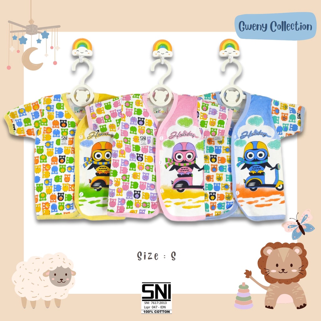 BAJU ATASAN BAYI UNISEX COTTON BAJU LENGAN PENDEK ANAK UNISEX KATUN (DKTP)