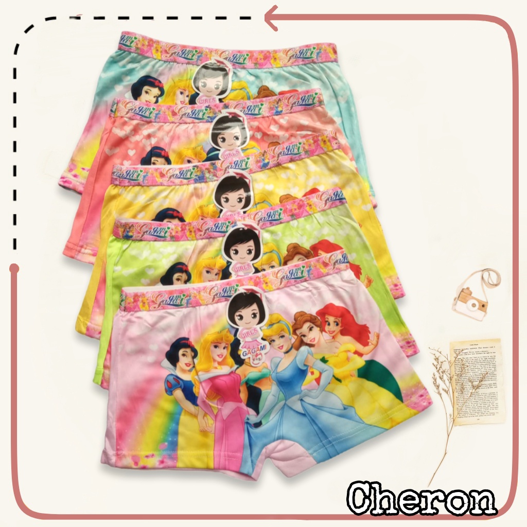 CHERON 23090 - (3PCS) Celana Dalam Anak Cewek Usia 1 2 3 4 5 6 7 8 9 10 Tahun Motif Karakter Lucu Pa