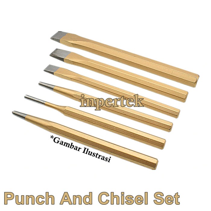 Mesin Pahat Bobok Punch Chisel 7Pcs Mata Bobok Mokuba Set Pahat Pahat Batu