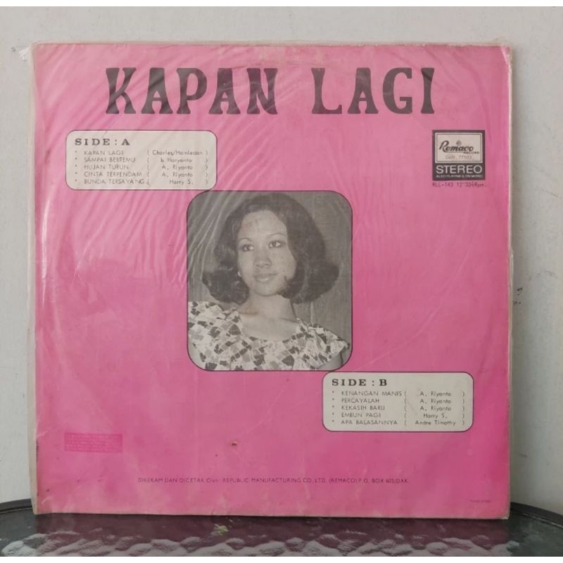 Vinyl Piringan Hitam 12 inch Tetty Kadi - Kapan Lagi