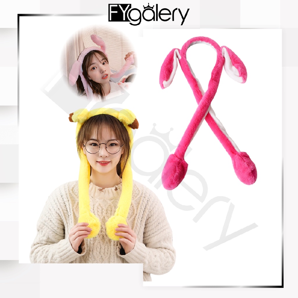 FYGALERY Bando Bunny Hat LED Topi Kelinci Bergerak Hairband Cute Murah