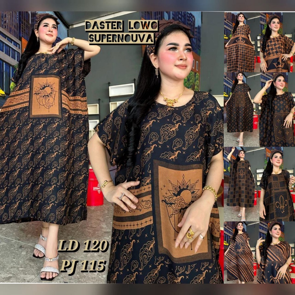 Daster Jumbo Lowo Coklatan Sogan Dasar Hitam ( PILIH MOTIF ) Sultan LD 120 Batik Jawa Pekalongan Rayon Santung Adem Nyaman Buat Harian Non Busui Kalong Kelelawar Kekinian Terbaru Viral