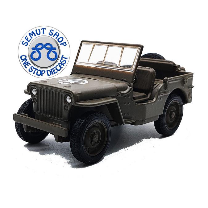 Welly Nex 1941 Jeep Willys MB Miniatur Diecast Jeep tentara militer