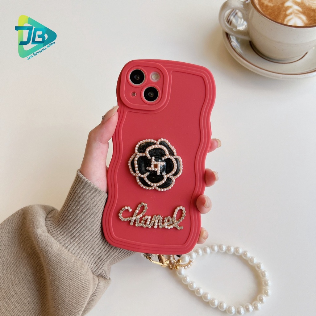 GC13 SOFTCASE WAVY FLOWER 3D LANYARD FOR REALME C2 5 5I 5S C3 8 PRO 8I 9 PRO PLUS 10 C11 C12 C25 C15 C17 7I C20 C21Y C25Y C30 C31 C33 C35 NARZO 50A 50I PRIME JB7062