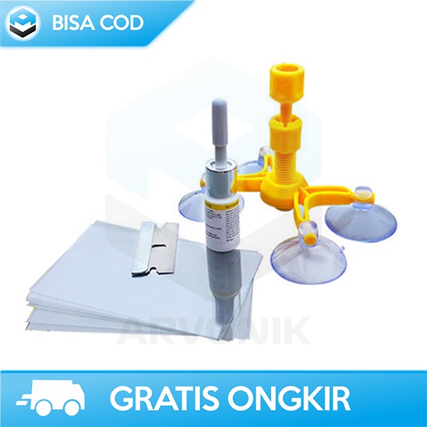 ALAT PERBAIKAN KACA MOBIL RETAK REPAIR KIT WINDSHIELD CEPAT &amp; PRAKTIS