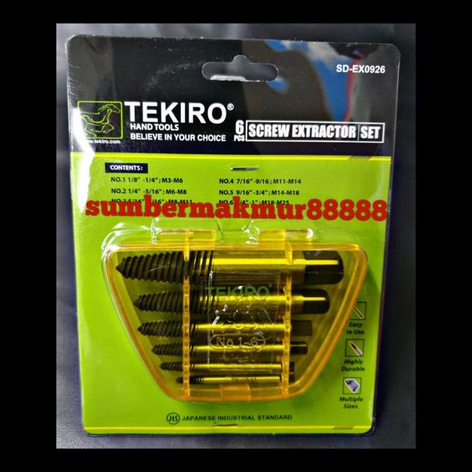tap mundur set tekiro screw extractor