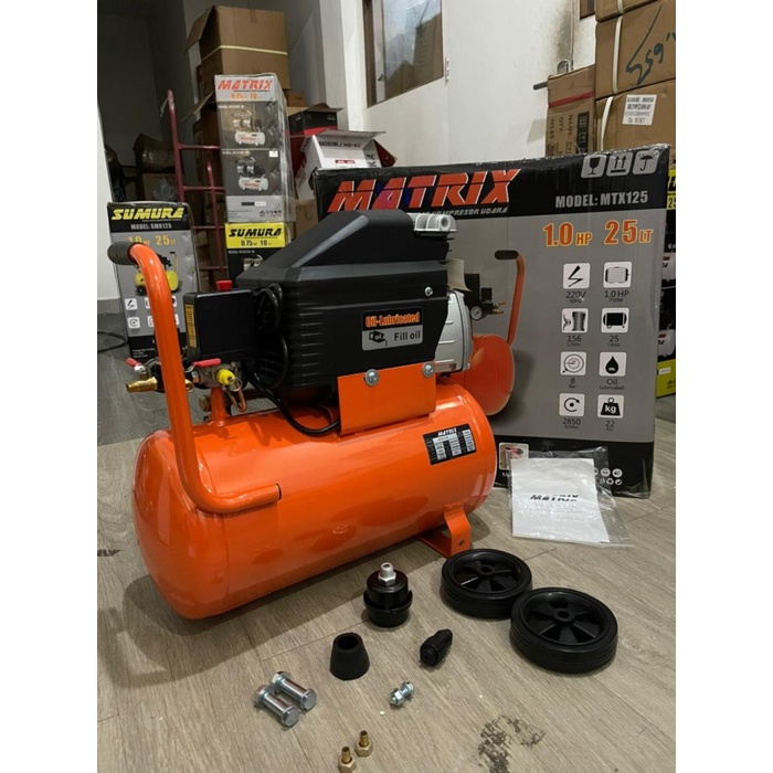 Mesin Kompresor Matrix 25 Liter 1 HP MTX125 MATRIX Air Compresor / Compressor Angin Listrik Portable