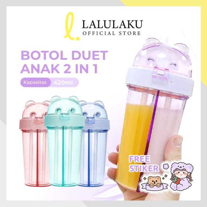 

Botol Minum Duet Anak 2 in 1 Couple Bottle 420 ml Kado Unik