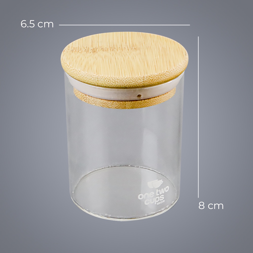One Two Cups Toples Kaca Penyimpanan Makanan Borosilicate Glass Jar 250 ml - GH1270 - Transparent
