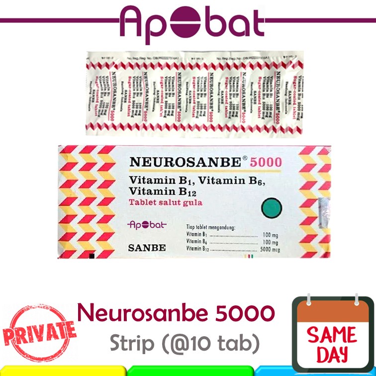 - ApObat - Neurosanbe 5000 STRIP isi 10 Tablet Obat Vitamin B Komplek Komplex Neurobion Complex Comp