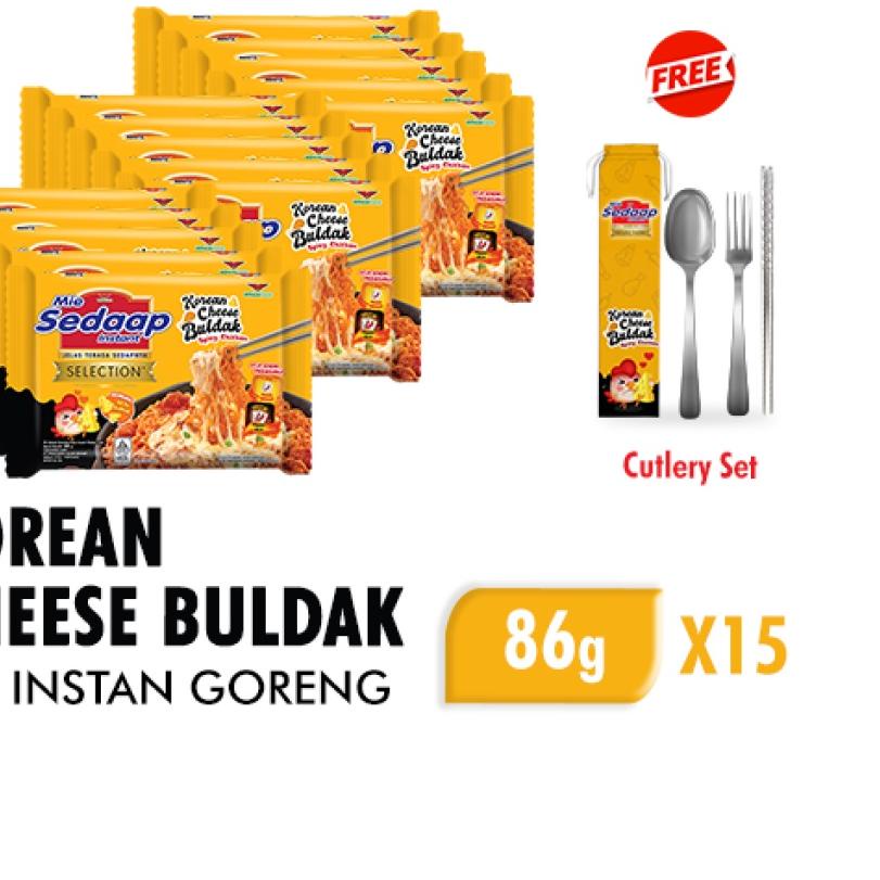 

✫ Mie Sedaap Korean Cheese Buldak 86 gr x15 Free Cutlery Set ♢