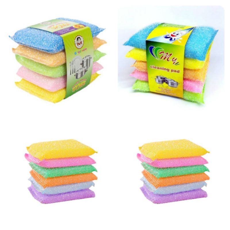 SPON SPONGE Cuci Piring Wajan Kuali Panci Serbaguna ISI 4 PCS-Perlengkapan Rumah