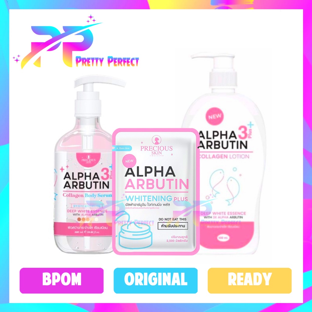 Precious Skin Alpha Arbutin 3 Plus Paket 3 in 1 Lotion + Body Serum + Powder