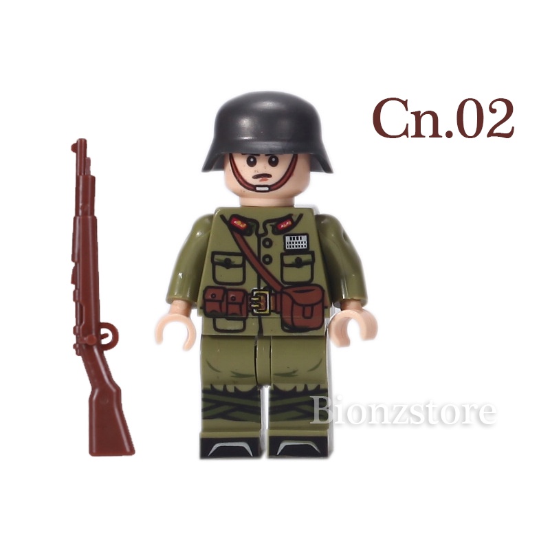 Lego WW2 Tentara Cn.02 plus Senjata
