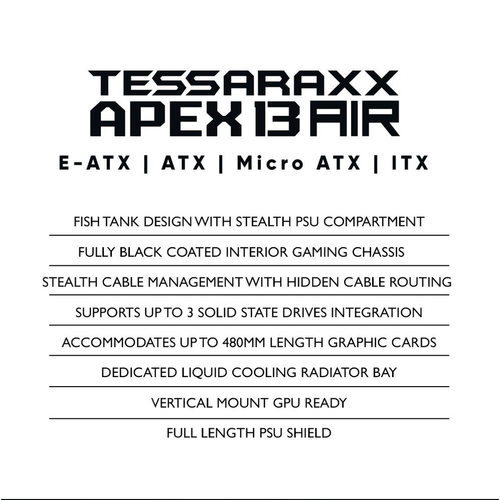 Casing PC Gaming Armaggeddon TESSARAXX APEX 13 AIR E-ATX