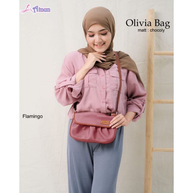 TAS SELEMPANG OLIVIA BAG BY AINUN BAHAN CHOCOLY ANTI AIR WATERPROOF PREMIUM