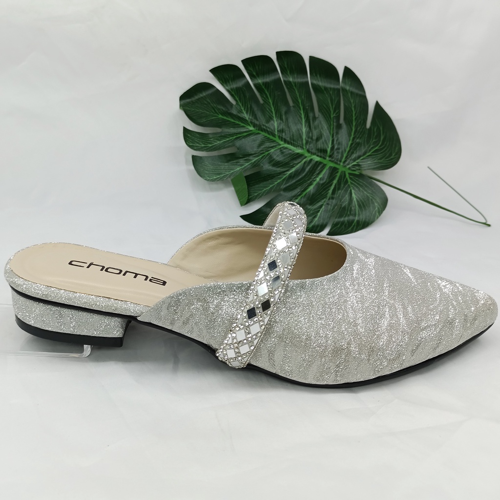 CHOMA - Sandal Flat/Sandal Wanita Teplek/sendal slop tali/sendal flat payet/sendal wadinta/sendal weeding