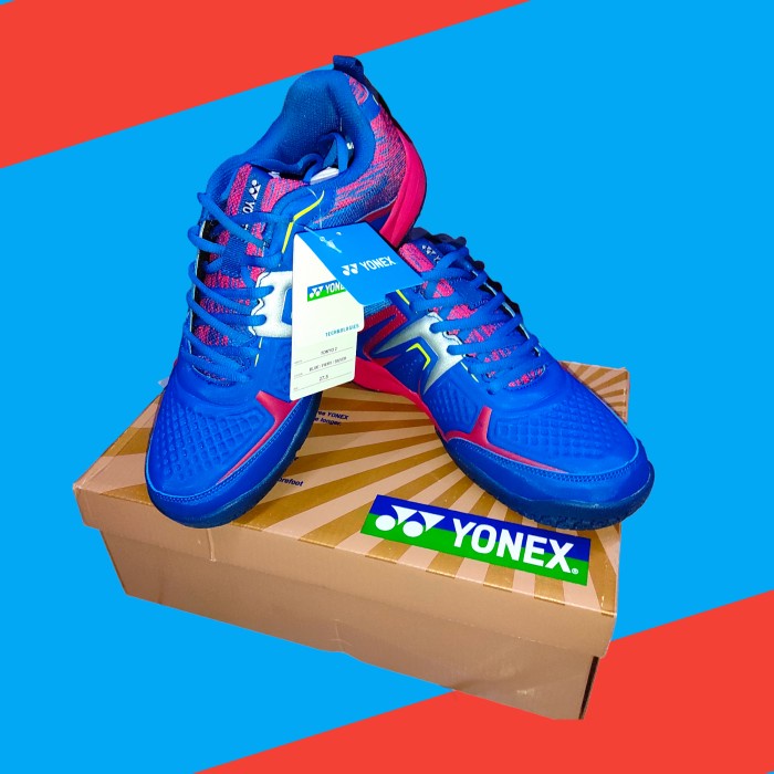 (:(:(:(] YONEX TOKYO 2 Badminton Shoes BLUE / FIERY / SILVER Tokyo II Sepatu