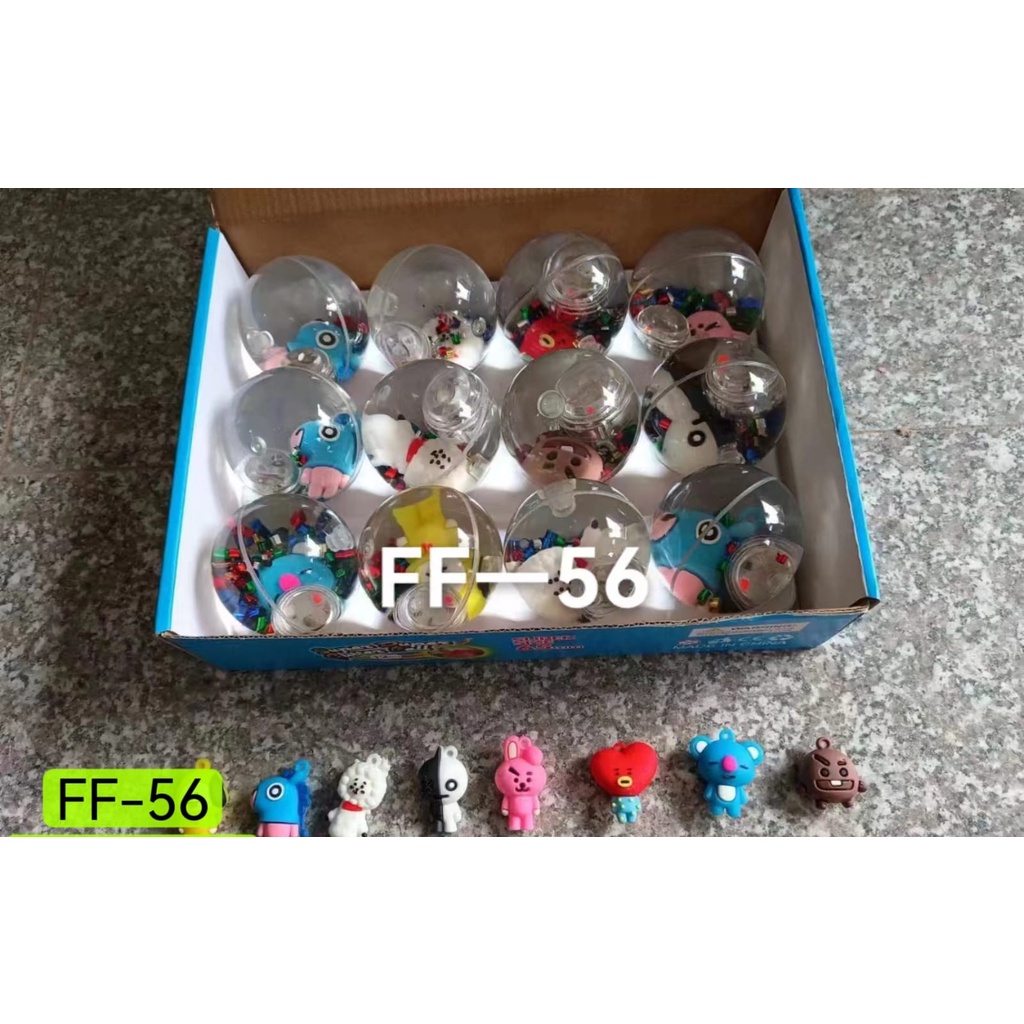 SUPER DUPER GLITTER BALL WATER BALL BOLA BEKEL unik NYALA lampu disko 65MM BOLA karet AIR mainan anak tradisional jadul