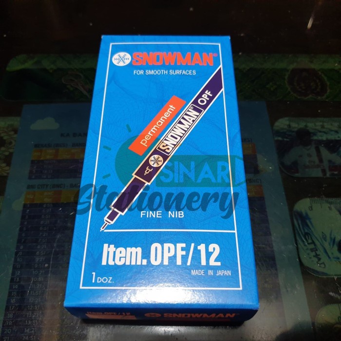 

Pen opf/12 hitam snowman 1pak isi 12pc