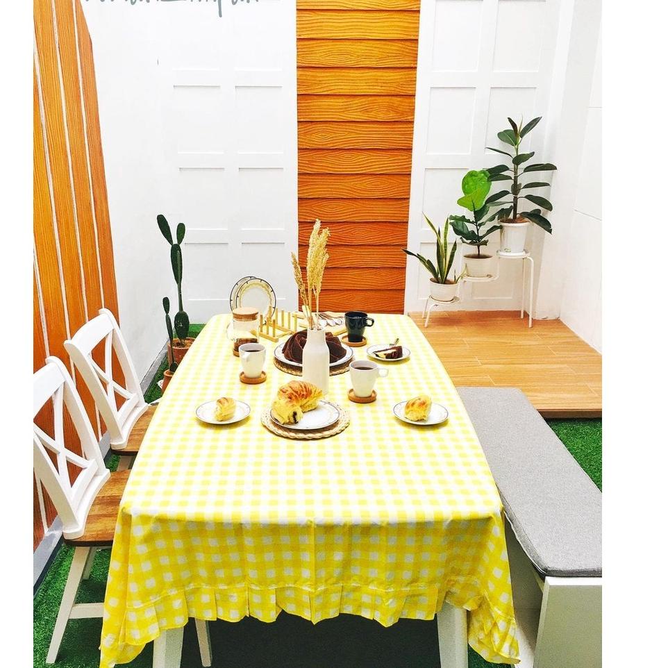 ☄ an Taplak Meja Makan Rempel/Rumbai ➬