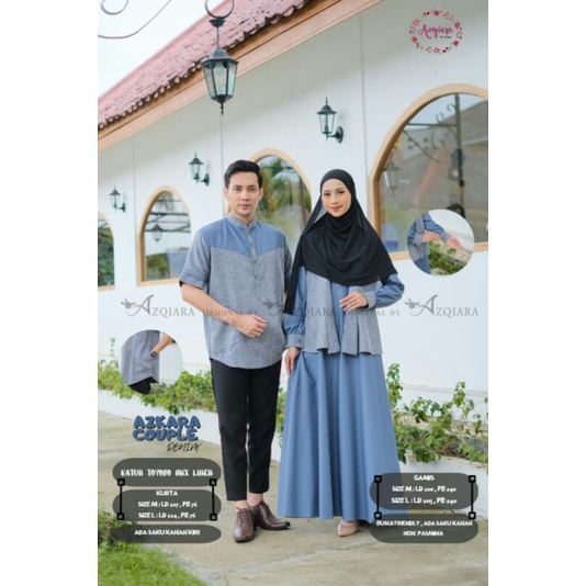 Azkara Couple Original Azqiara By Qiara / Sarimbit Lebaran Ibu Bapak