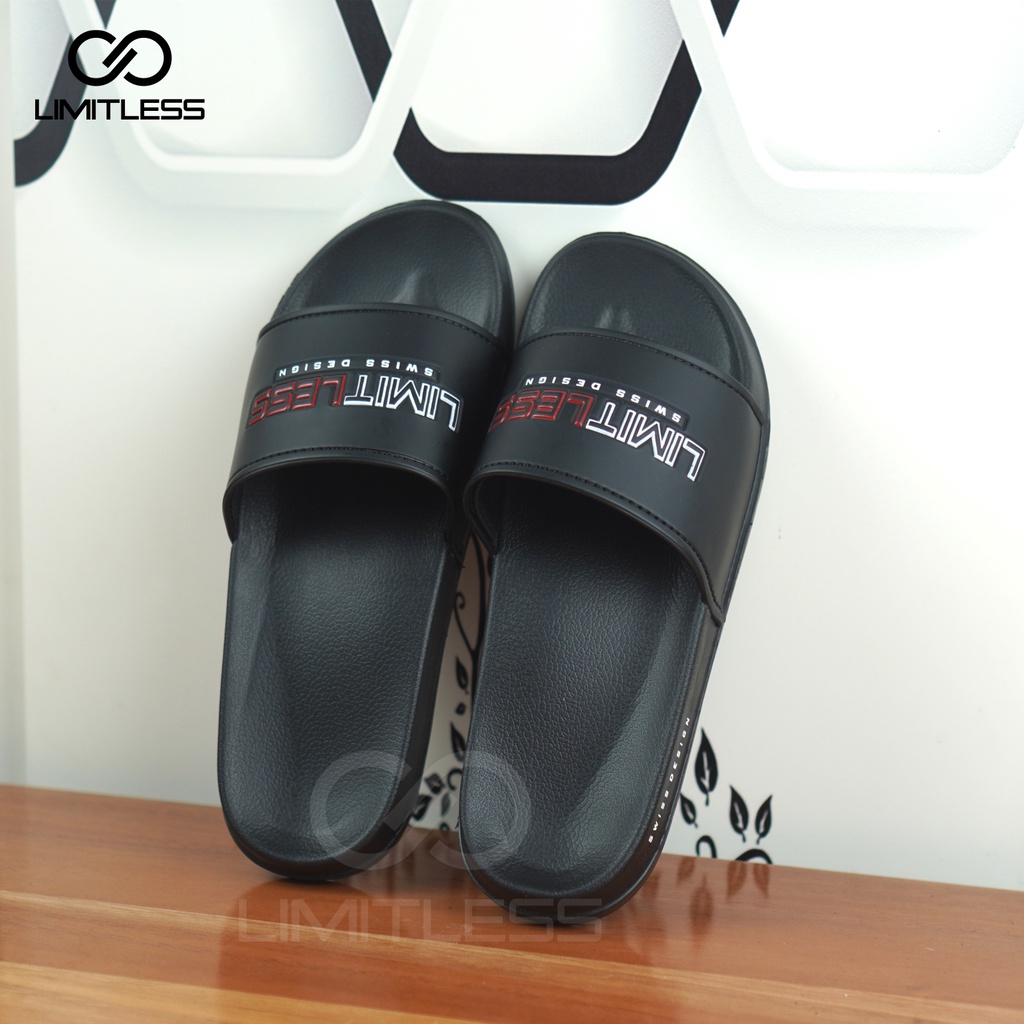 Sandal Slide Pria CLINT Hitam Laki Laki Sendal Slop Cowok Terbaru Sandal Slip On Selop Anti Licin Terbaru Premium Material