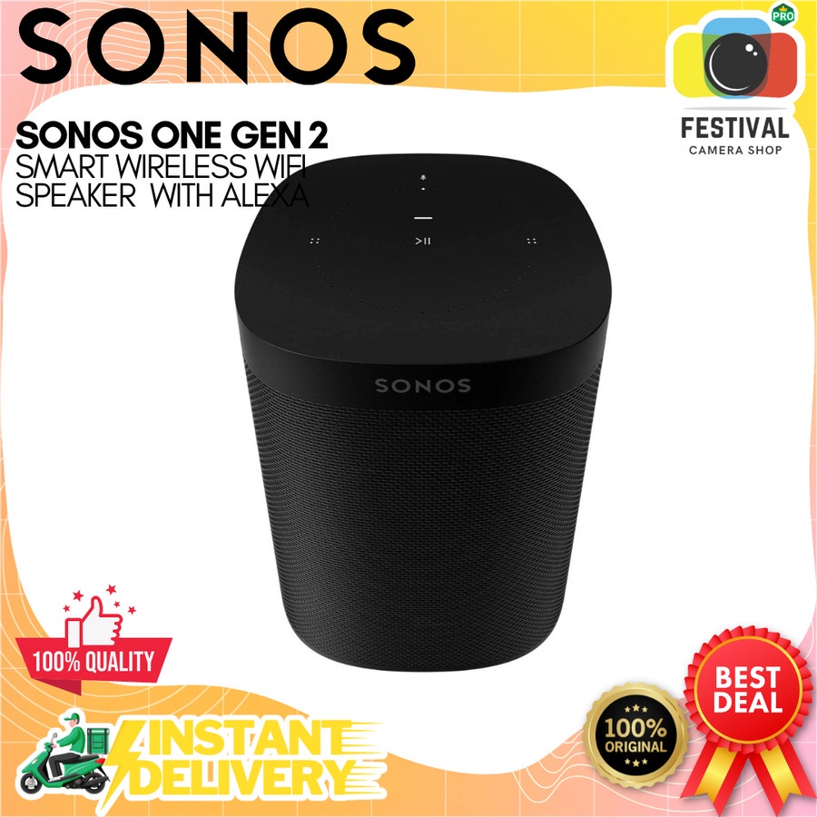 Sonos One Gen 2 Smart Wireless WiFi Speaker with Alexa
