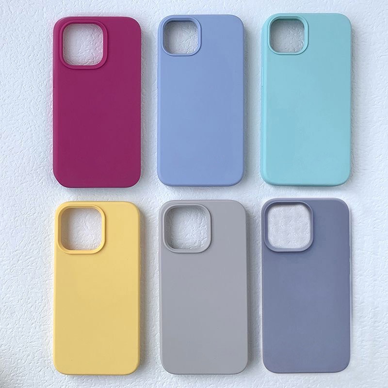 [Logo] Colorful Silicone Case for iPhone 11 12 13 Pro Max Full Cover Protector