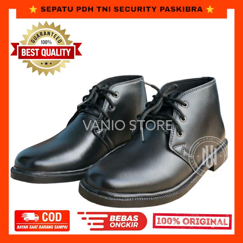 BERKUALITAS!!! SEPATU PDH TALI SEPATU PDH TNI SEPATU PDH SECURITY  SEPATU PDH PASKIBRA SEPATU DINAS BERKUALITAS HITAM DOFF